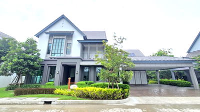 Houses for sale King Mongkut University Of Technology Thonburi, Bang Khunthian Campus : 🔥Show House for Sale‼️ Single house no. 8/5 in elegant Modern Farmhouse style Ready to move in — cozy, stylish, and functional!