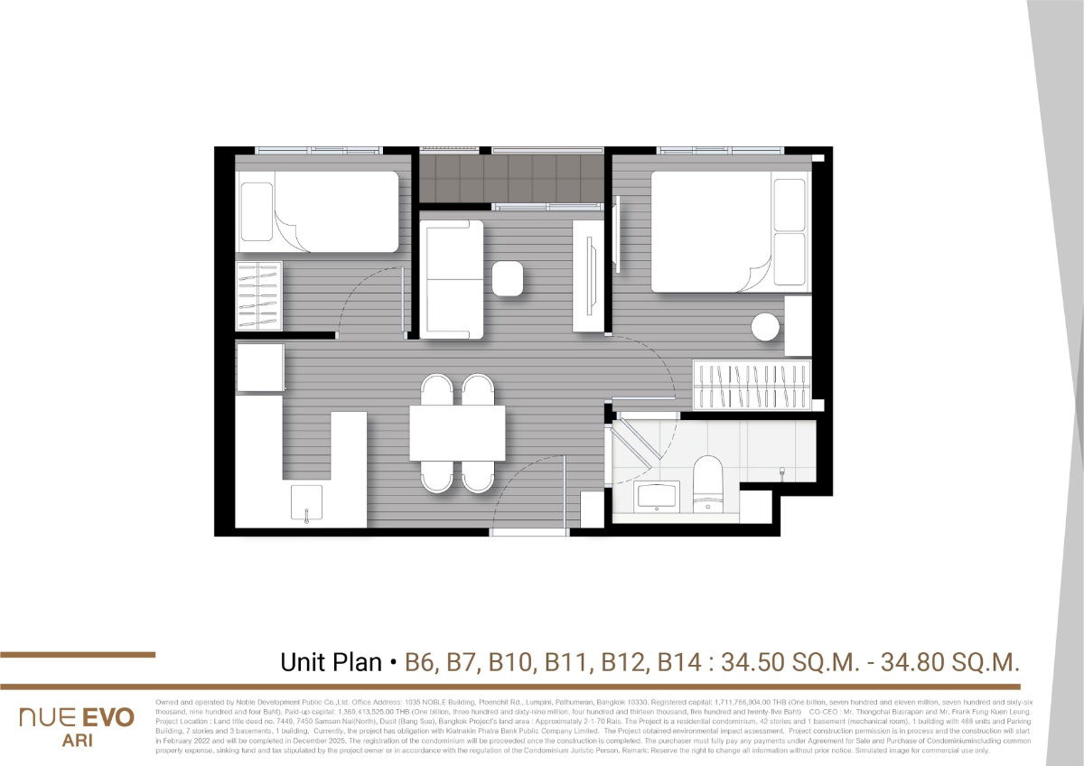 รูป ขายดาวน์คอนโด Nue Evo Ari 1-Bedroom plus 34.5 ตรม. - รูปที่ 1/4