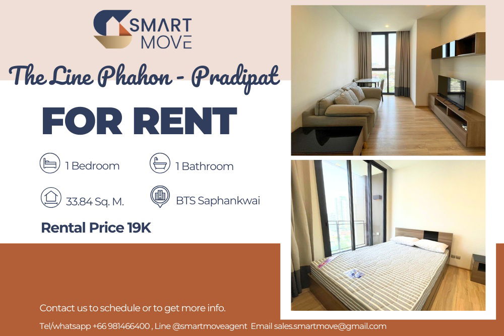 picture 🔥 For Rent !!🔥 Code C20240400039........The Line Phahon - Pradipat, 1 bed, 1 bath, high floor15++, great facility, furnished, ready to move in 📣📣 - 1/8