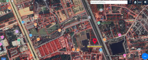 Beautiful land for sale, 2 rai, 1 ngan, 68 square wa, next to the 4 Regions Floating Market, Pattaya, next to the railway road, price 59,290,000.-