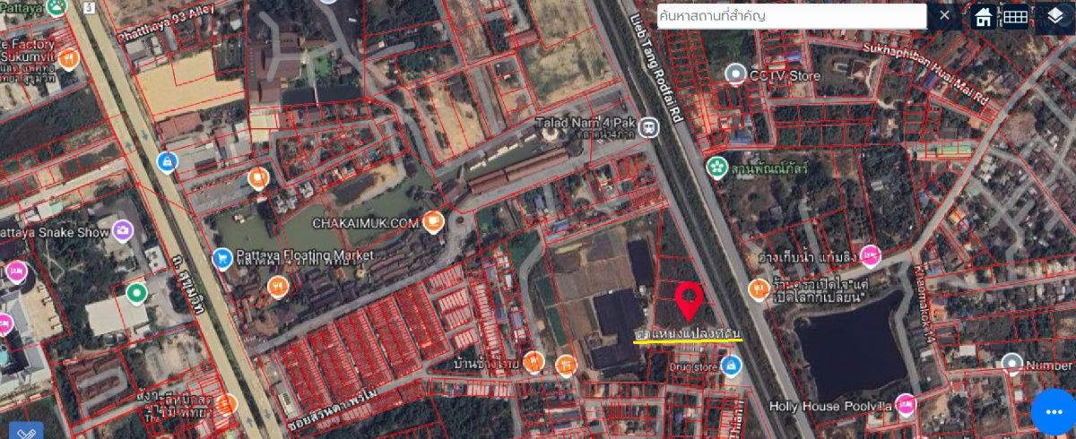 picture Beautiful land for sale, 2 rai, 1 ngan, 68 square wa, next to the 4 Regions Floating Market, Pattaya, next to the railway road, price 59,290,000.- - 1/4