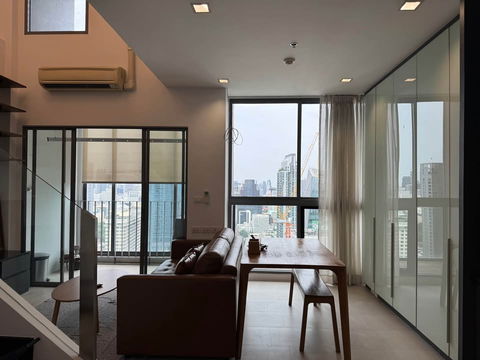 WS1596 🏙 ให้เช่า Ideo Q Phayathai ห้อง Duplex เพดานสูง วิวสวยโล่ง ชั้นสูง เพียง 38,000 บาท / เดือน