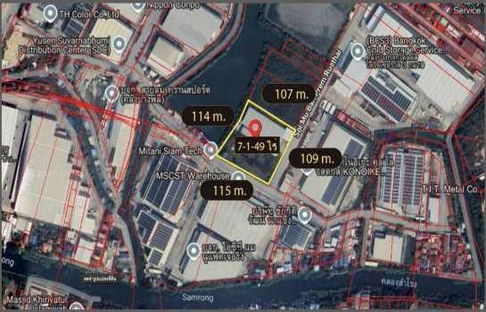 ขาย โรงงานพร้อมที่ดิน  7-1-49.5 ไร่ บางนา กม.19 ผังสีม่วง ใกล้ทางด่วน เเปลงสวยมาก