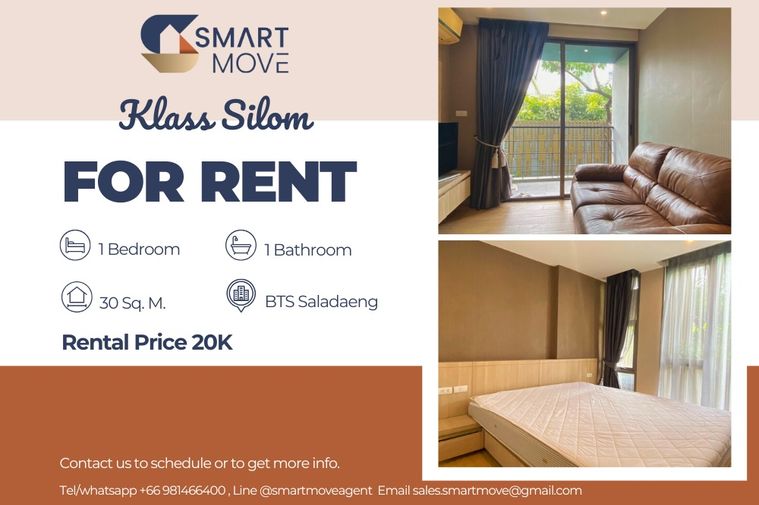 🔥 สำหรับเช่า !! 🔥 Code C20230400057..........Klass Silom, 1 ห้องนอน, 1 ห้องน้ำ, วิวสระว่ายน้ำ, แต่งครบ, พร้อมเข้าอยู่📣📣
