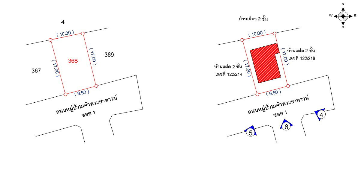 รูป บ้านแฝด เนื้อที่ทั้งหมด 160.8 ตารางเมตร เลขที่ 122/215  หมู่บ้านบ้านเจ้าพระยาทาวน์  ตำบลบางกร่าง อำเภอเมืองนนทบุรี นนทบุรี ราคา 4,180,000 บาท - รูปที่ 6/6