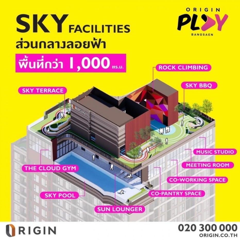 รูป ขายดาวน์ขาดทุน คอนโดOrigin Play Bangsaen ชั้น 22 วิวทะเล ใกล้ชายหาดบางแสน เพียง 5 นาที - รูปที่ 11/15