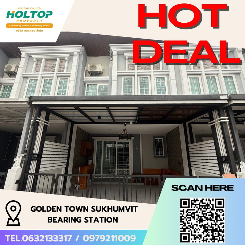 ทาวน์โฮมให้เช่า : #R5312 ให้เช่าบ้าน Golden Town Sukhumvit-Bearing Station 