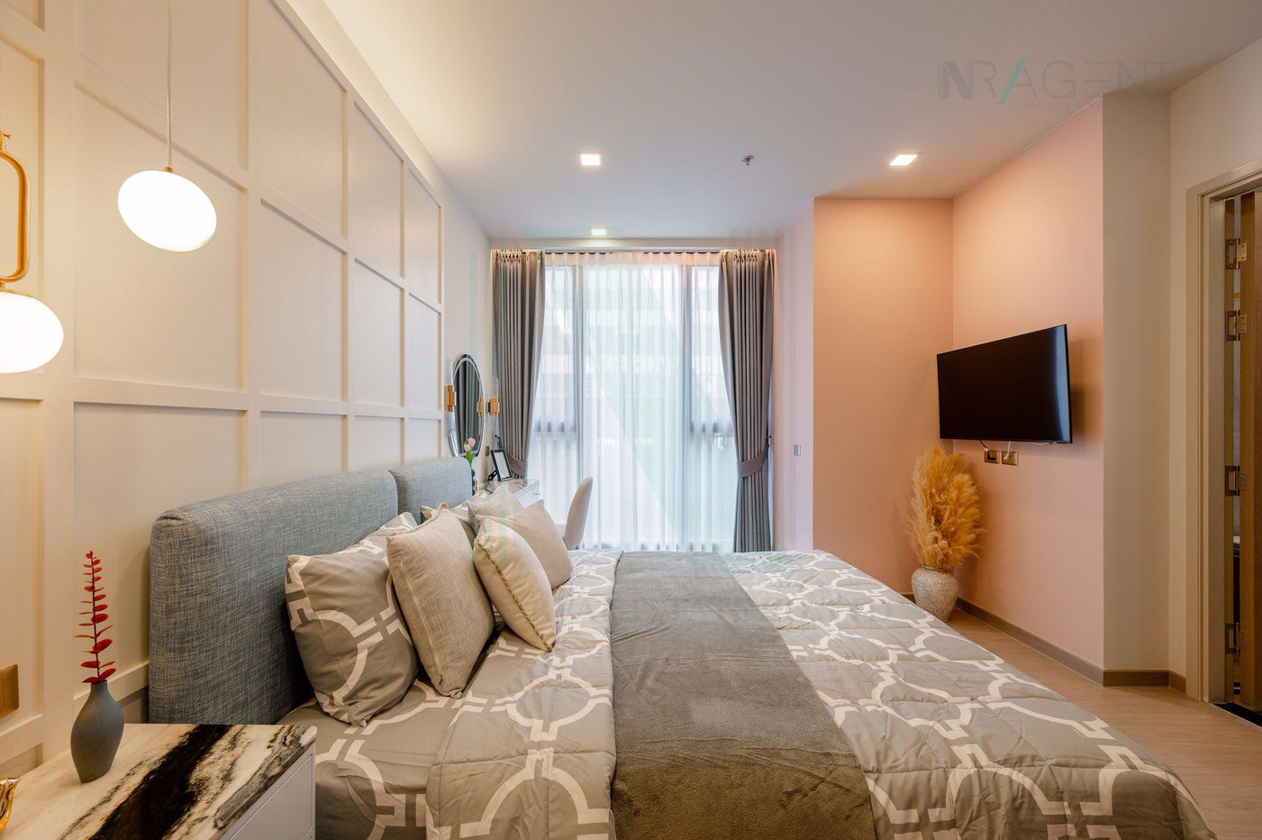 รูป 📌 ให้เช่าคอนโด วันไนน์ไฟว์ อโศก-พระราม 9 อาคาร 1 ชั้น 6 2 ห้องนอน ขนาด 74 ตรม ใกล้ เซ็นทรัล พระราม 9 - รูปที่ 4/8