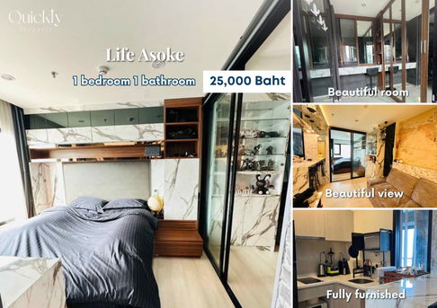 Life Asoke | Price 25,000 baht | Beautiful room, new room, fully furnished, ready to move in 02 September 2025