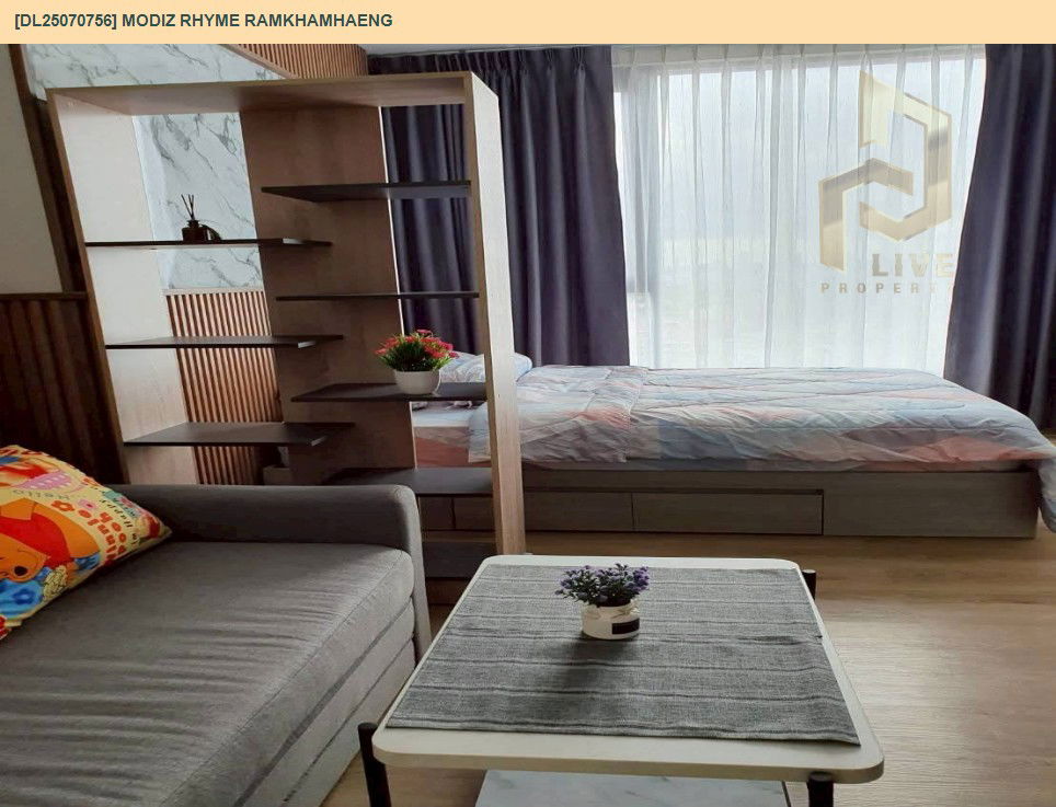 picture DL25070756 Condo for rent, Modiz Rhyme Ramkhamhaeng near MRT รามคำแหง, ready to move in, call urgently 0656133286 LineID @534wlwof - 4/9