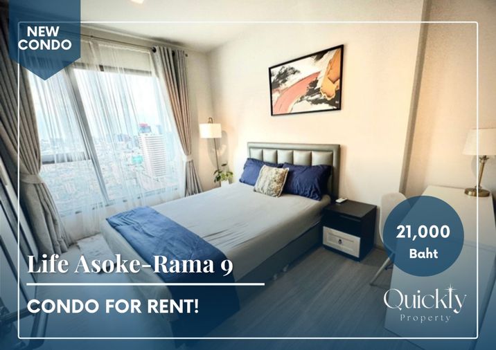 Life Asoke-Rama 9 | Price 21,000 baht | Beautiful room, new room, complete furniture, ready to move in