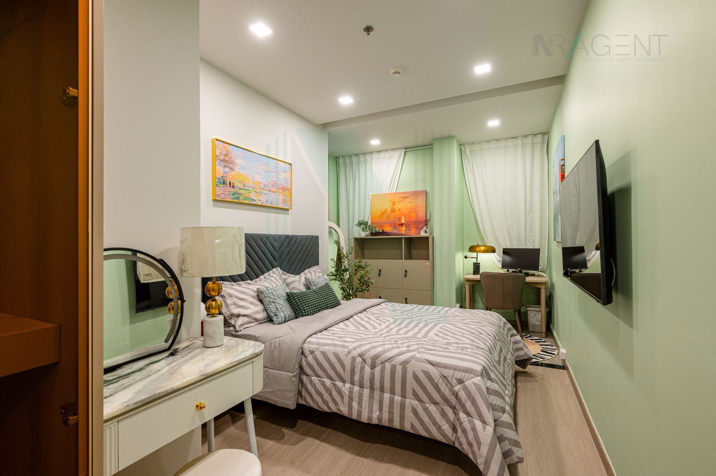 รูป 📌 ให้เช่าคอนโด วันไนน์ไฟว์ อโศก-พระราม 9 อาคาร 1 ชั้น 6 2 ห้องนอน ขนาด 74 ตรม ใกล้ เซ็นทรัล พระราม 9 - รูปที่ 3/8