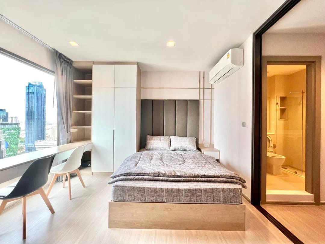 รูป ให้เช่า ห้องสตูดิโอ ขนาด 28 ตรม. คอนโด Life Asoke Rama9 ตกแต่งสวย ชั้นสูง วิวทิศเหนือ ไม่ร้อน ใกล้ MRT พระราม 9 สนใจนัดชมห้องจริง โทร.062-339-3663 - รูปที่ 2/8