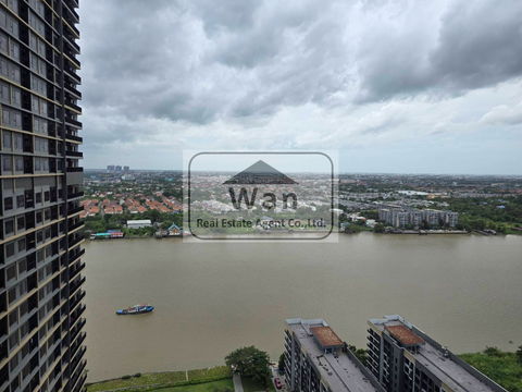 ให้เช่า politan rive แบบ 2 ห้องนอน 52 ตร.ม. วิวสวนและแม่น้ำ ครบพร้อมอยู่