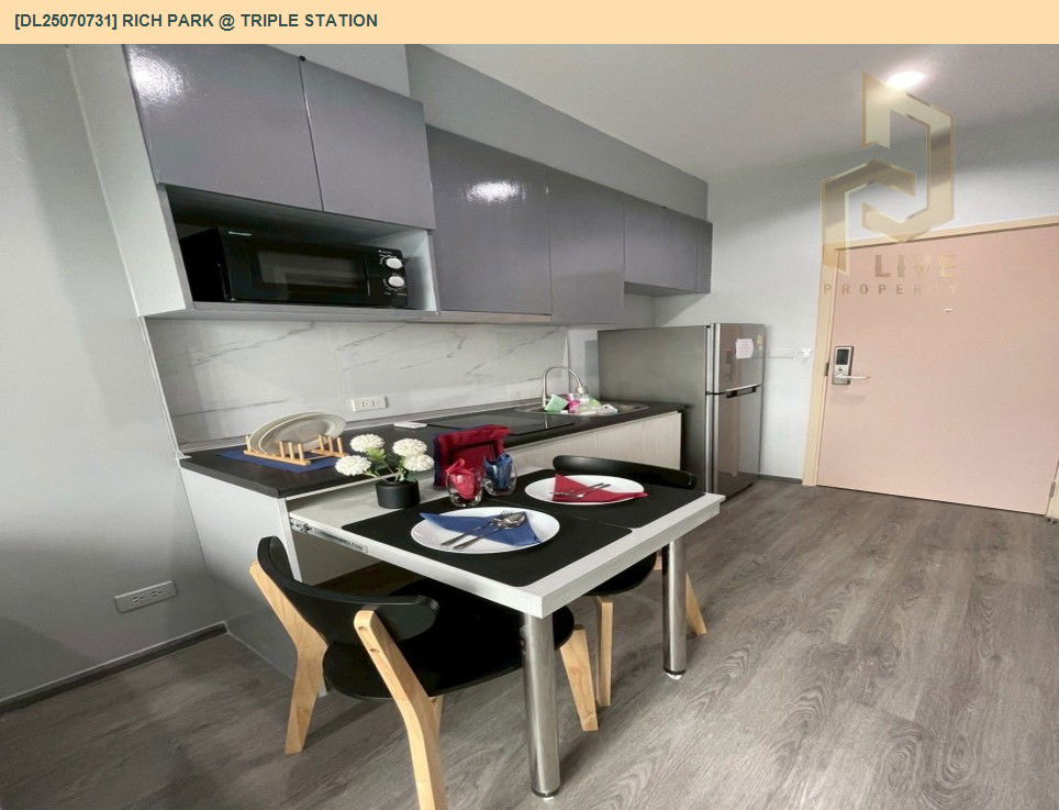 picture DL25070731 Condo for rent, Rich Park @ Triple Station near รถไฟสถานีหัวหมาก, ready to move in, call urgently 0656133286 LineID @655ebbvc - 6/16