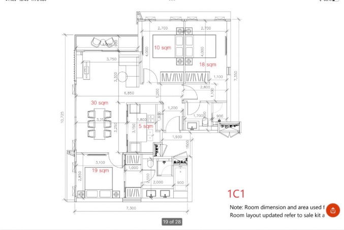 รูป ขาย ห้องมุม  3 ห้องนอน ที่ คอนโด Whizdom the Forestias, ใกล้ ห้าง Mega Bangna - รูปที่ 2/24