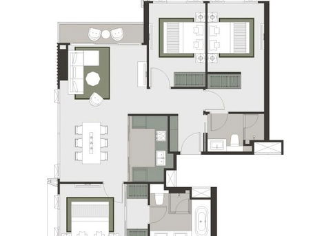 Corner three-bedroom unit for sale in Whizdom the Forestias Condominium, only 8 minute drive from Mega Bangna Mall