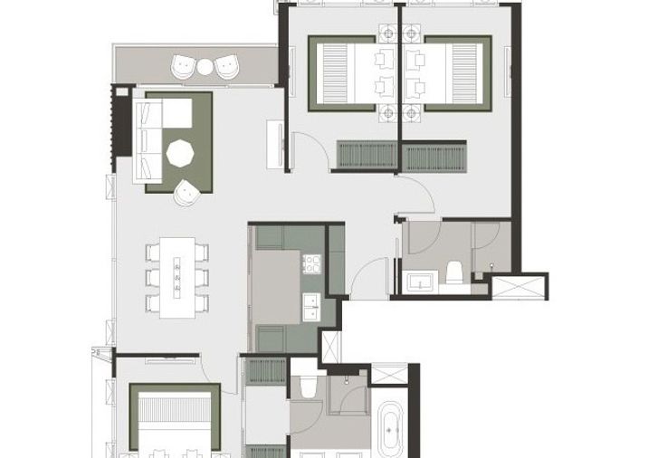 ขาย ห้องมุม  3 ห้องนอน ที่ คอนโด Whizdom the Forestias, ใกล้ ห้าง Mega Bangna