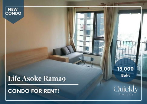 Life Asoke-Rama 9 | Price 15,000 baht | Beautiful room, new room, complete furniture, ready to move in