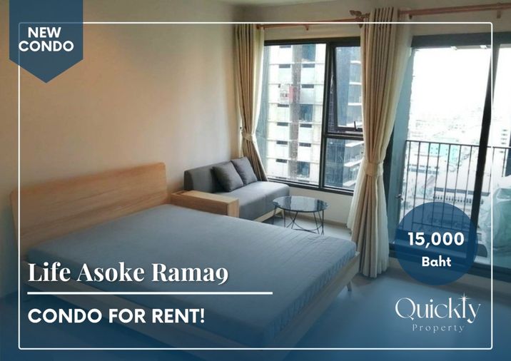 Life Asoke-Rama 9 | Price 15,000 baht | Beautiful room, new room, complete furniture, ready to move in