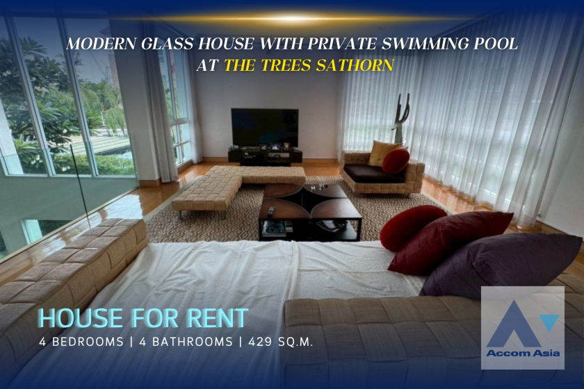 รูป 🔼🔽 AccomA 📩 Modern glass house with double-height living in Sathorn (AA43855) - รูปที่ 1/18