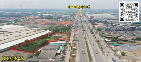 โชว์รูม โกดังพร้อมหน้าร้าน ต้องแปลงนี้ ที่ถมแล้ว 4 ไร่ ติดพระราม 2 โดดเด่น เข้าออกง่าย ราคาจับต้องได้ - KK3084S