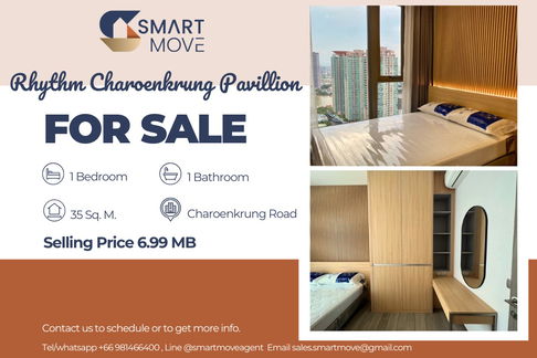 🔥 สำหรับขาย !! 🔥 Code C20240900025.......Rhythm Charoenkrung Pavillion, 1 ห้องนอน, 1 ห้องน้ำ, วิวแม่น้ำ, ชั้นสูง 32++, แต่งครบ, ราคาพิเศษ!!📣📣