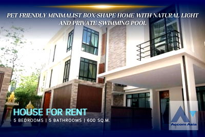 Houses for rent Khlong Toei : 🔼🔽 AccomA 📩  Minimalist Box-Shape Home with Natural Light and Utility Room (AA13422)