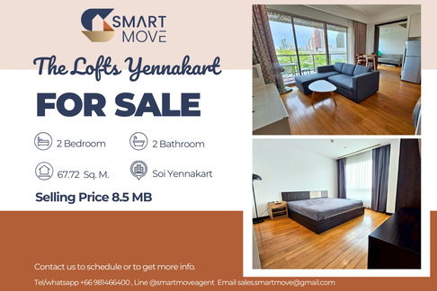 🔥 Sale with tenant !! Rare item !! 🔥 Code C20230900849..........The Lofts Yennakart, 2 bedroom, 2 bathroom, furnished, Special Deal!!📣📣