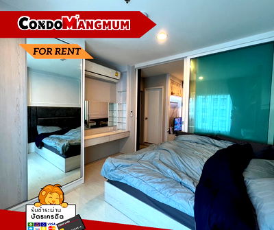 Condos for rent : 🔥🚝Beautiful room for rent, walk down next to BTS Erawan '' Aspire Erawan '', swimming pool, fitness ready, near Kanchana Expressway