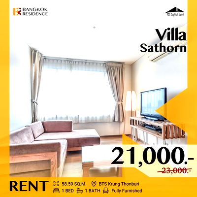 คอนโดให้เช่า : Villa Sathorn 🌟 ห้องรีโนเวทใหม่ วิวแม่น้ำเจ้าพระยา ใกล้ BTS กรุงธนบุรี