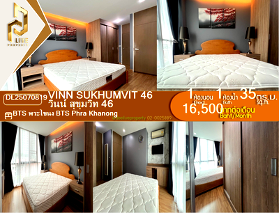 Condos for rent Khlong Toei : MDL25070819 Condo for rent, Vinn Sukhumvit 46 near BTS Phra Khanong, ready to move in, call urgently 0656133286 LineID @534wlwof