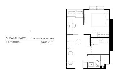 Condos for sale : 1-BR Condo at Supalai Parc Ekkamai-Pattanakarn near ARL Ramkhamhaeng (ID 2107107)