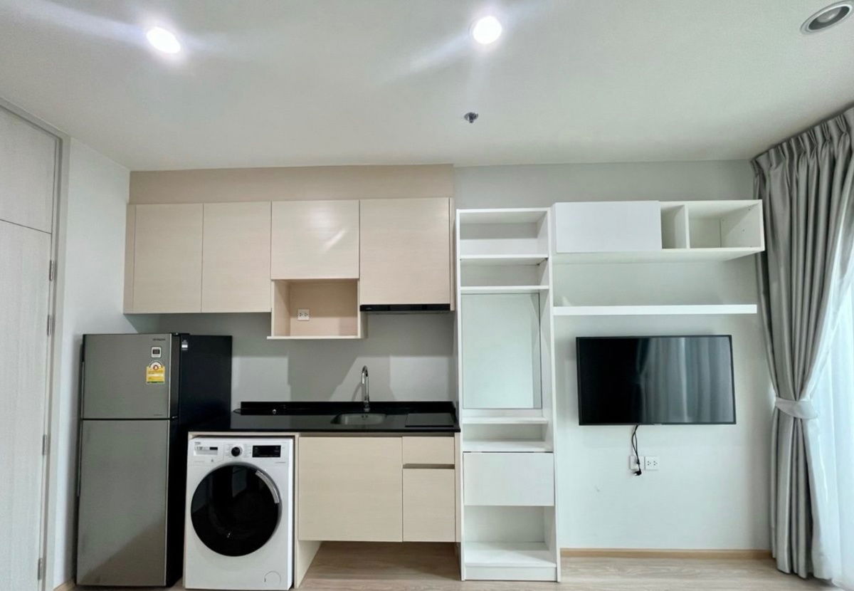 picture rent: Noble Revolve Ratchada, beautiful, cheap, good location, ready to move in, near Thailand Cultural Center. Interested, add Line @841qqlnr - 2/4