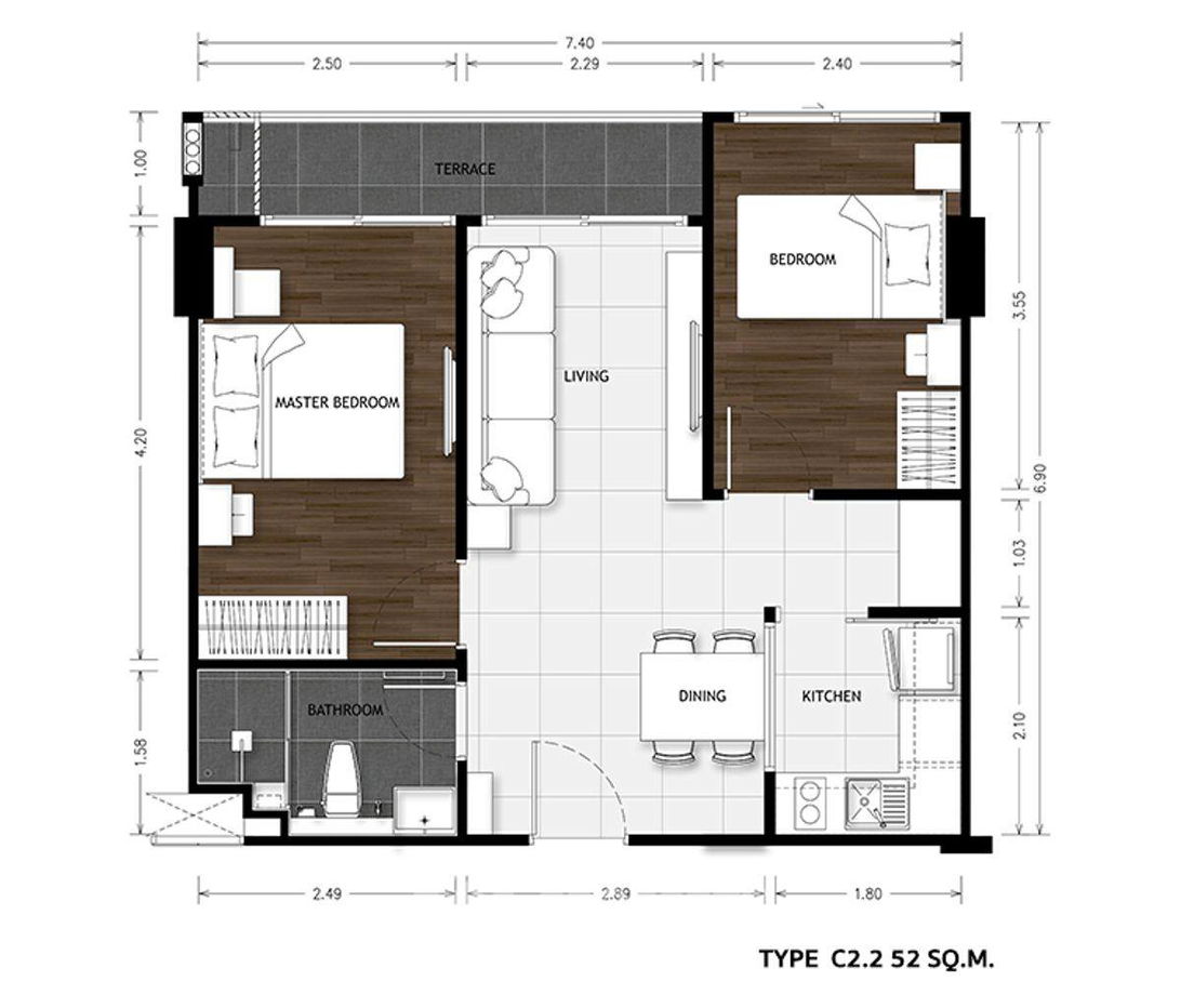 รูป คอนโด 2-ห้องนอน ที่ เดอะ เมโทรโพลิส สำโรง อินเตอร์เชนจ์ ใกล้ BTS สำโรง (ID 2146824) - รูปที่ 25/25