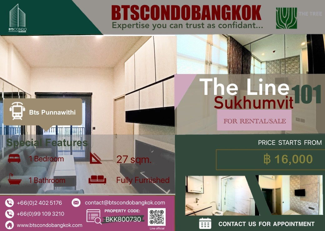 รูป 🔥🌈□■The Line Sukhumvit 101 1BR 27 sq.m nice decoration fully furnished  with the best price for rental■□ - รูปที่ 1/12