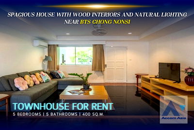 ทาวน์โฮมให้เช่า : 🔼🔽 AccomA 📩  Spacious house with light wood interiors and natural lighting in Sathorn (AA20501)