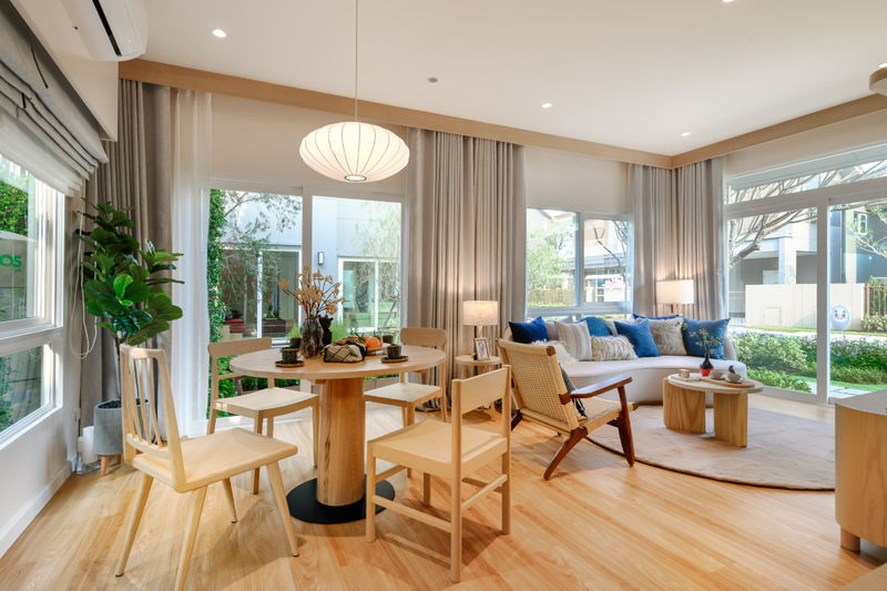 ขายบ้านแฝด : บ้านตัวอย่างตกแต่งพร้อมเข้าอยู่!! บ้านแฝดสไตล์ญี่ปุ่น อณาสิริ สรงประภา ใกล้ดอนเมือง โครงการคุณภาพจากแสนสิริ