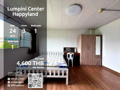 Condos for rent Bangkok : SZYP3Y Condo For Rent Lumpini Center Happyland 24 Sq.M. Floor 3 line id : @livinglegacy