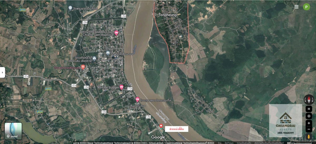 picture Prime Riverside Land for Sale – 4.5 Rai (7,308 sqm)  📍 Wieng Subdistrict, Chiang Saen District, Chiang Rai, Thailand - 4/5