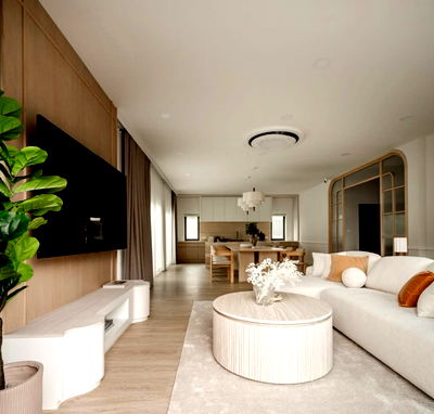 บ้านเดี่ยวให้เช่า : ให้ เช่า บ้านหรู The City Bangna (โครงการใหม่) 89 ตร.ว.,ใกล้เมกะบางนา ตกแต่งหรูมาก เฟอร์นิเจอร์ครบ พร้อมเข้าอยู่
