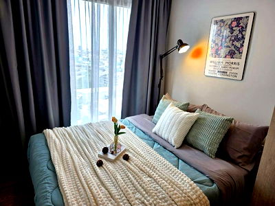 Condos for rent Khlong Toei : ✨ Beautiful and cheap, Condo Modiz Sukhumvit 50, size 30 sq m, 1 bedroom, Building B, 9th floor 🏡💖