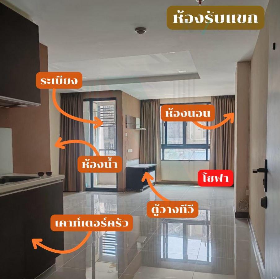 รูป 🔺 ให้เช่าคอนโด เจ ดับบลิว ซิตี้ รัชดาภิเษก 32 อาคาร A ชั้น 2 1 ห้องนอน ขนาด 42 ตรม ใกล้ โรงแรมเอส ซี ปาร์ค - รูปที่ 5/8