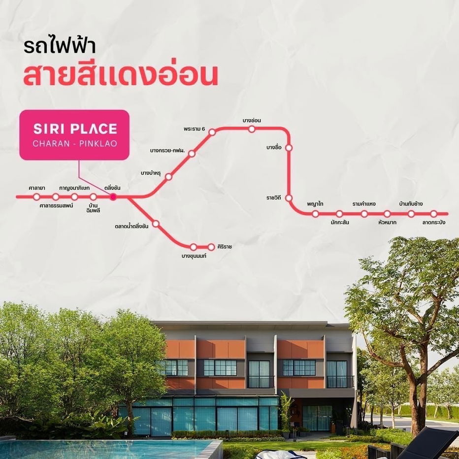 รูป ขายบ้านใหม่ โซนด้านใน สิริ เพลส จรัญ-ปิ่นเกล้า เลขที่ 999/385 - รูปที่ 2/25