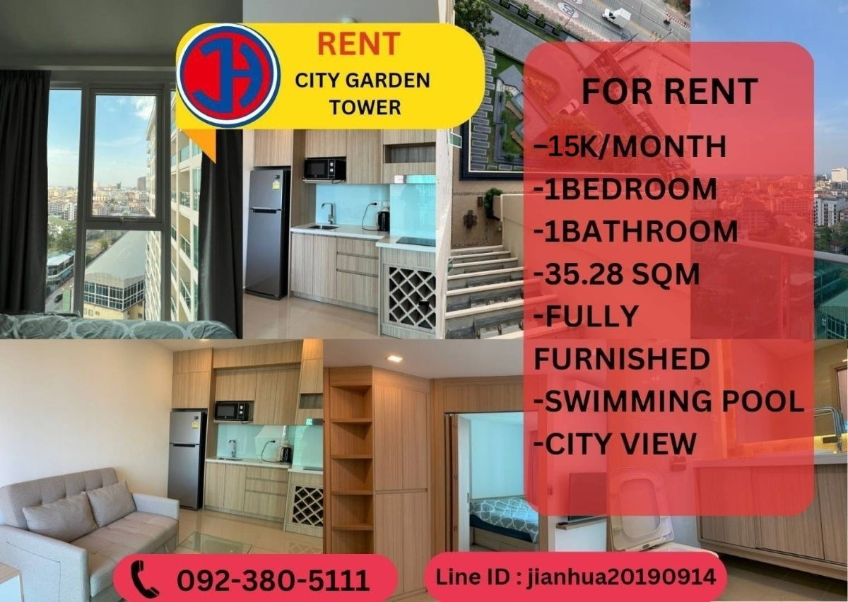 picture Condo for rent - City Garden tower condominium 1bedroom 1bathroom 35sqm. - 15k per month - 1/13