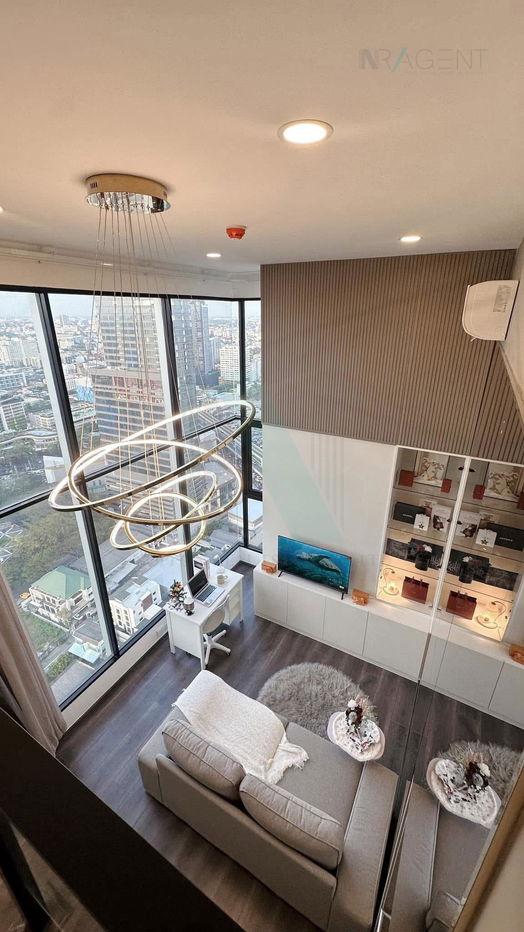 picture 📌 For Rent Condo KNIGHTSBRIDGE SPACE RATCHAYOTHIN Building 1, Floor 30,Duplex 2 bed room, Room size 55 sqm - 1/8