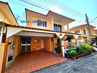 Twin houses for sale Samut Prakarn : sss456 for sale, 2-story semi-detached house, Suriya Perfect Village, corner house.