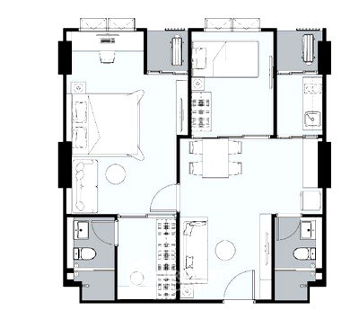 Condos for sale : 2-BR Condo at Supalai Parc Ekkamai-Pattanakarn near ARL Ramkhamhaeng (ID 1784058)