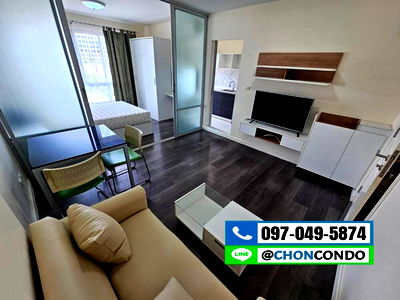 เช่าคอนโด บางแสน : DCondo ดีคอนโด ชั้น3 ตึกB  ------------วิวโล่ง------------Tel 097-049-5874 (Line: @choncondo มี@ด้วย)