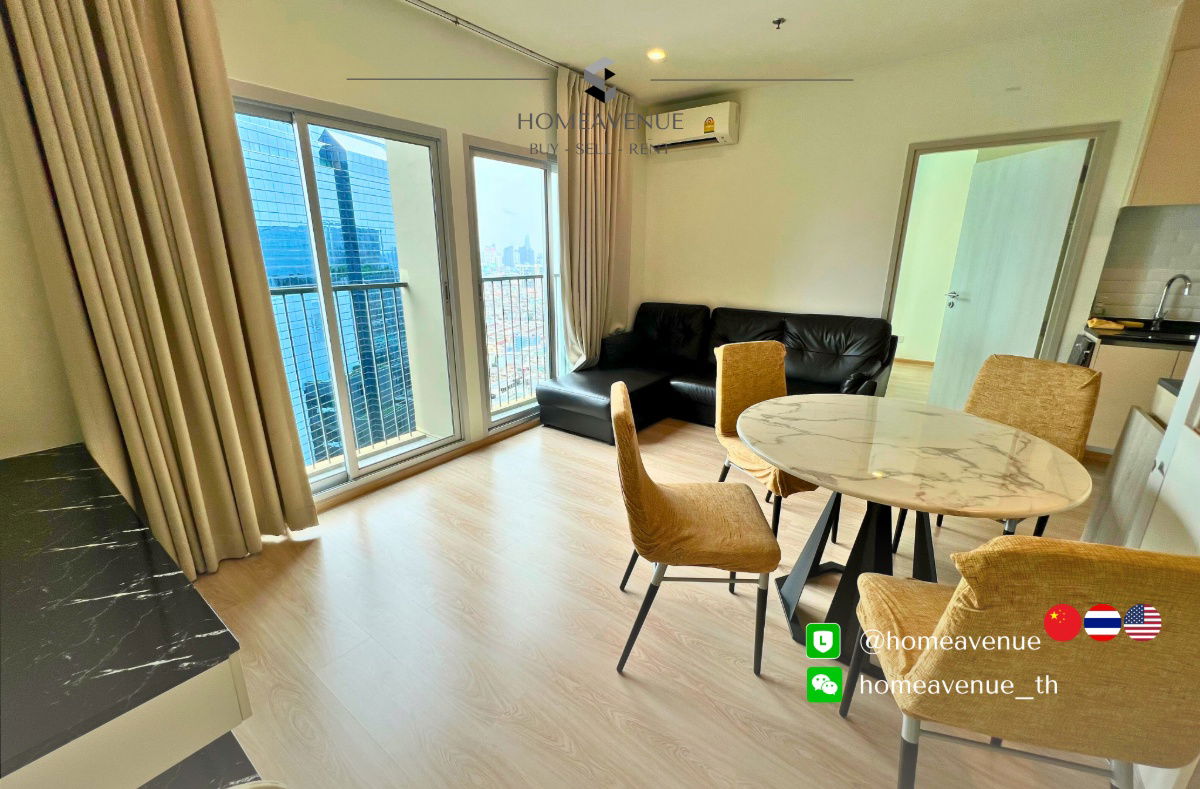 picture Noble Revolve Ratchada 2 ✨ Renovated unit, ready to move in 🚇 Next to MRT Thailand Culture Center | Line: @homeavenue 💥HA-4898 - 3/9